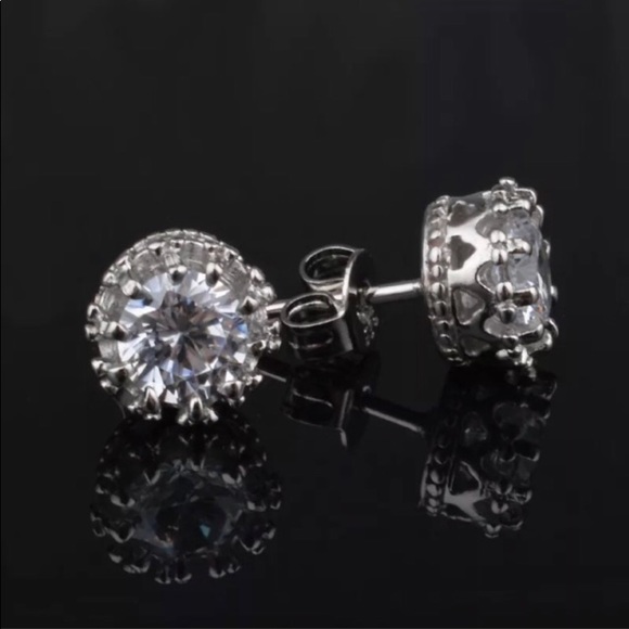 SWAROVSKI 925 silver EARRINGS CZ 2carot cz💍 - Picture 4 of 6